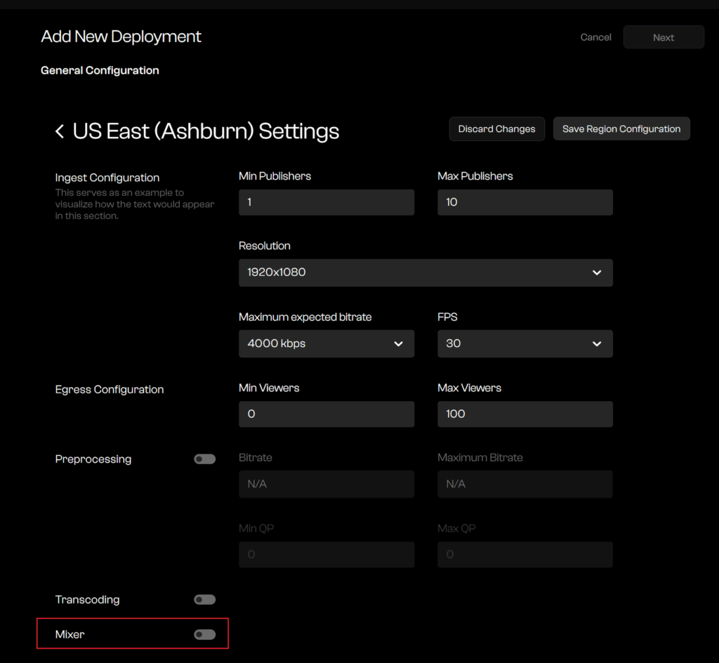 deploy brew mixer via red5 cloud v1.9.0 ui