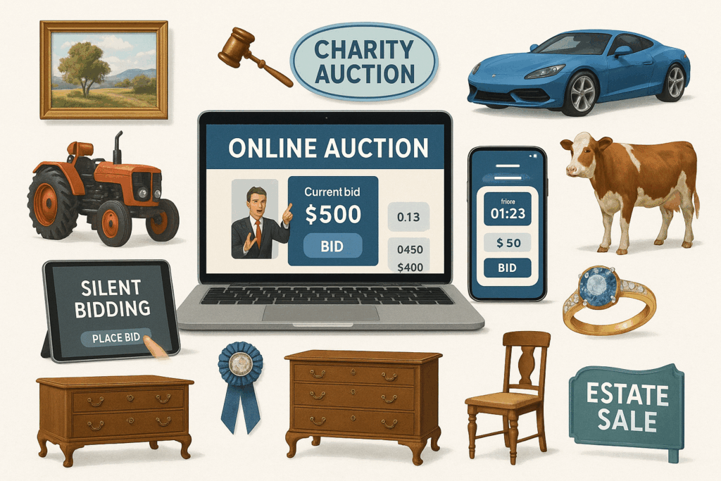 what are online auctions online auction types, platforms, and items displayed