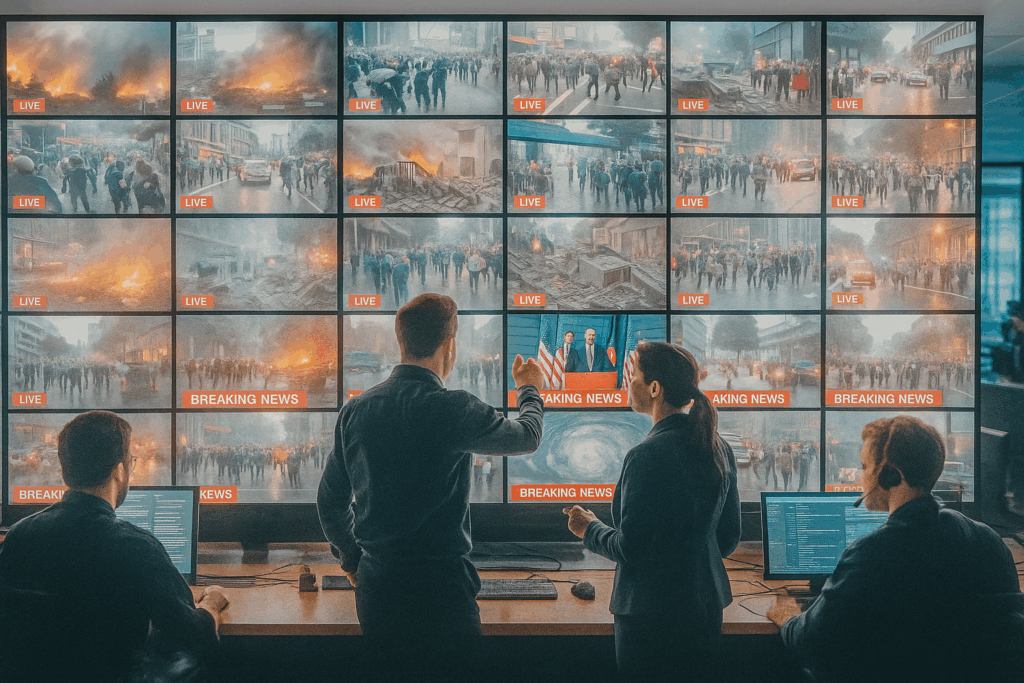 real time monitoring walls for news production editorial monitoring setups for real-time news