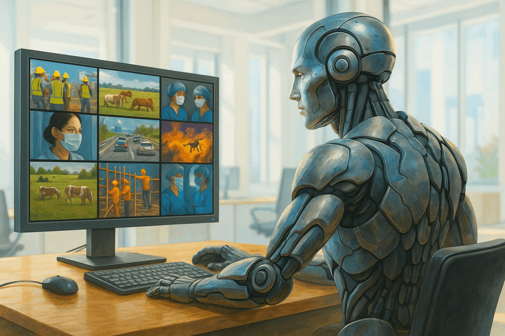 ai monitors video surveillance feed