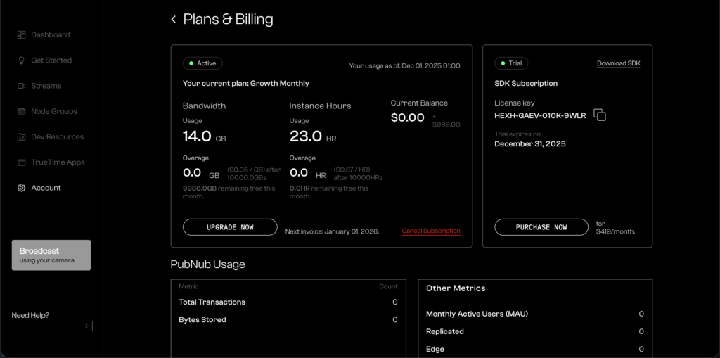 red5 cloud new ui to display usage red5 cloud new ui to display usage