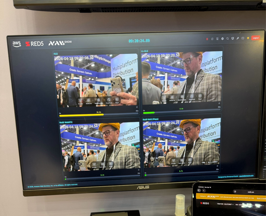 red5 demo at the aws booth at nab 2026 red5 demo at the aws booth at nab 2026