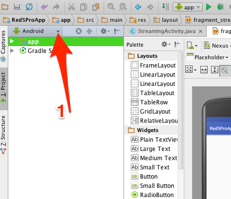 Select the Android Project