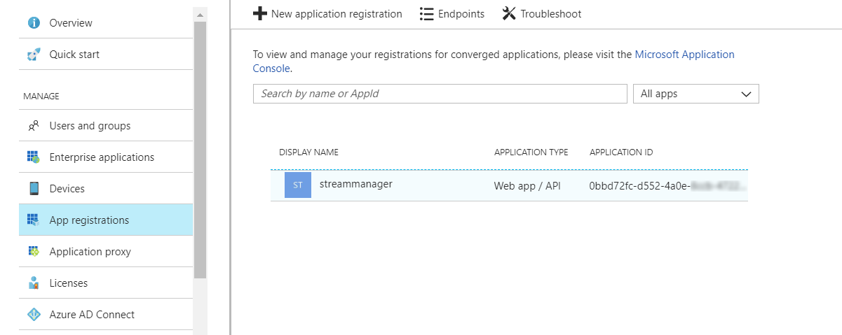 Application Registered