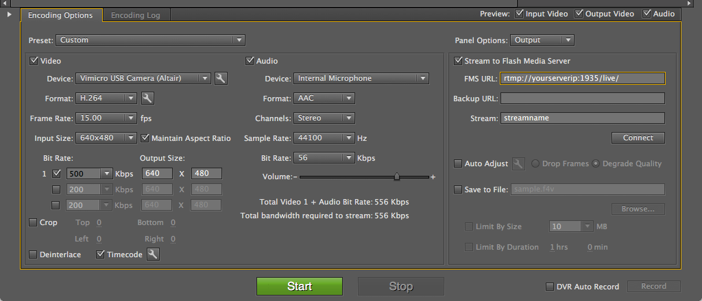 fmle settings
