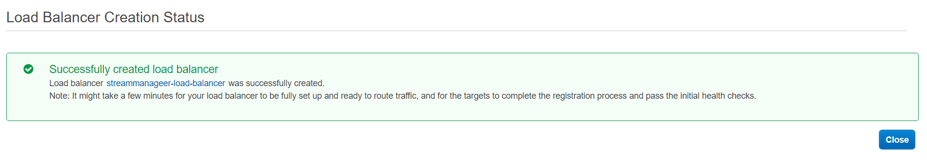 Load Balancer Created
