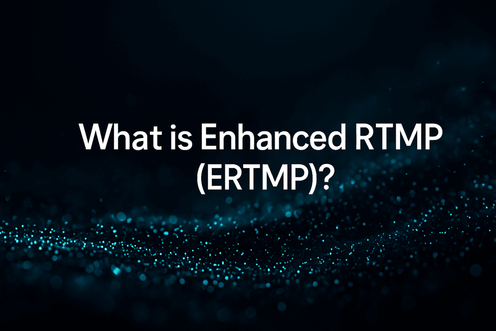 Dark tech background with “What is ERTMP?” text