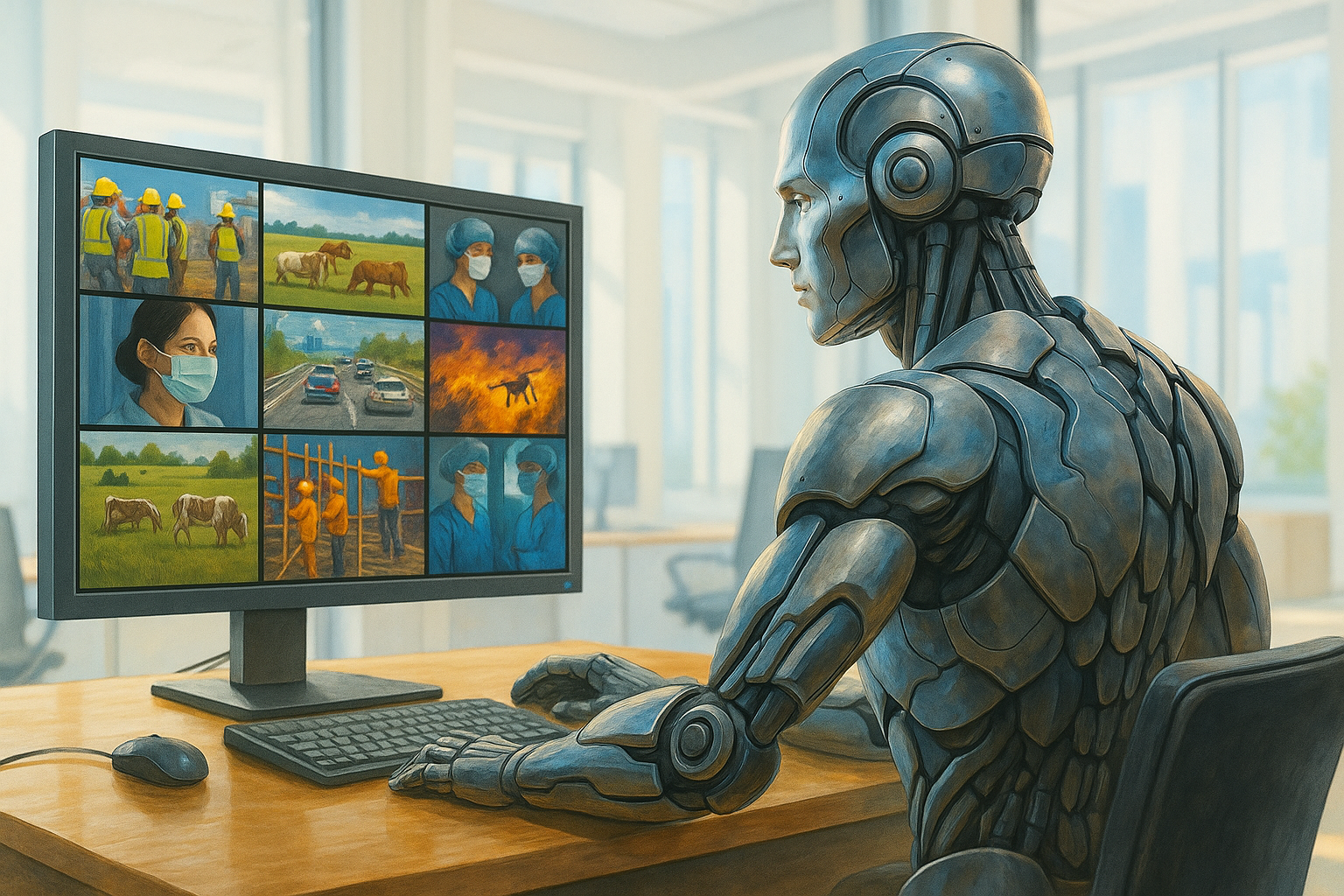 AI monitors video surveillance feed