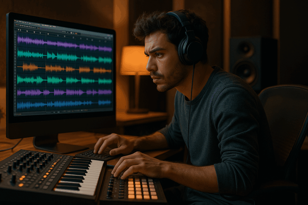 audio engineer uses audio compression in the studio
